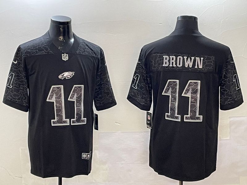 Men Philadelphia Eagles #11 Brown Black 2025 Nike Vapor Limited NFL Jersey style 1->philadelphia eagles->NFL Jersey